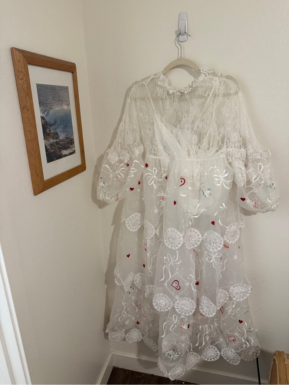 NWOT Maeve Anthropologie Sheer 3D Floral Maxi Dress - Picture 5 of 5